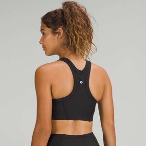 Lululemon Black Ribbed Nulu High-Neck Yoga Bra - 8